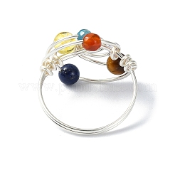 Copper Wire Wrapped Vortex Finger Ring&nbsp;RJEW-TA00101-02