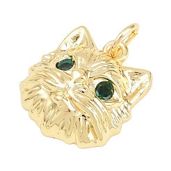 Brass Micro Pave Cubic Zirconia Pendants&nbsp;KK-D258-37G-01