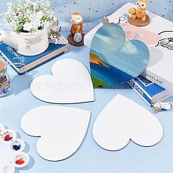 キャンバスパネルの塗装  裏面にコート紙を使用  空白の製図板  油絵具・アクリル絵具用  ハート  ホワイト  15x15x0.3cm&nbsp;DIY-NB0001-75A