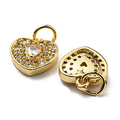 Brass Micro Pave Clear Cubic Zirconia Charms&nbsp;KK-G472-01G