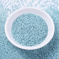 MIYUKIデリカビーズ  シリンダー  日本製シードビーズ  11/0  (db0628) 染色アクアシルバー裏地アラバスター  1.3x1.6mm  穴：0.8mm  約2000個/10g&nbsp;X-SEED-J020-DB0628
