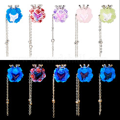 5Pcs 5 Colors Handmade Luminous Polymer Clay Rhinestone Beads&nbsp;CLAY-TA0001-59