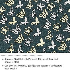 240Pcs 8 Style 201 Stainless Steel Charms&nbsp;STAS-UN0028-10