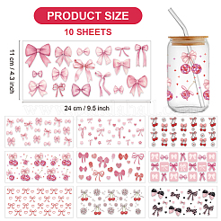 PVC DIY 熱転写紙  UV昇華カップ用  蝶結び  110x240mm  10スタイル  1個/スタイル  10個/セット&nbsp;DIY-WH0517-129