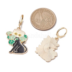 10Pcs 10 Styles Cat Shape Alloy Enamel Dangle Earrings&nbsp;EJEW-JE05822