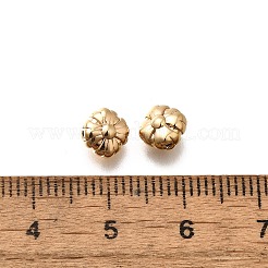 真鍮ビーズ  カドミウムフリー＆ニッケルフリー＆鉛フリー  花  18KGP本金メッキ  6.5x6.5x4.5mm  穴：0.8mm&nbsp;KK-K378-73G