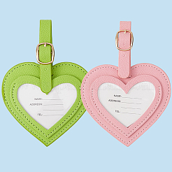 2Pcs 2 Colors PU Leather Luggage Bag Tags&nbsp;AJEW-GF0011-46B