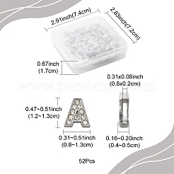 52Pcs 26 Styles Alphabet Alloy Initial Slide Charms with Grade A Rhinestones&nbsp;ALRI-FS0001-08