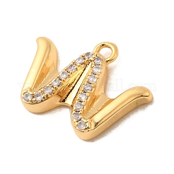 Brass Micro Pave Cubic Zirconia Charms&nbsp;KK-C117-12G-W