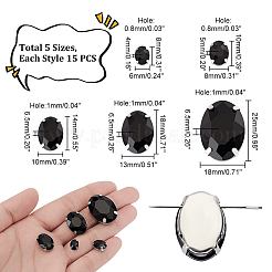 75Pcs 5 Style Oval Sew on Rhinestone&nbsp;RGLA-GA0001-08