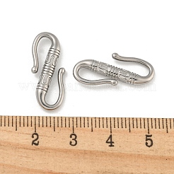 変色しない304ステンレススチールのS字フック留め具  ダブルスナップフック  ステンレス鋼色  22.5x9.5x3mm  穴：9x3.5mm&nbsp;STAS-N103-113P