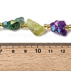 電気メッキされた未加工の天然アメジストビーズ連売り  シードビーズで  ナゲット  ミックスカラー  13~20x12~14.5x11~14mm  穴：1.2~1.4mm  約9個/連  6.89''~7.09''（17.5~18センチメートル）&nbsp;G-Z131-J02-10