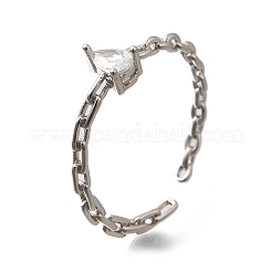 925 Sterling Silver Pave Cubic Zirconia Open Cuff Rings&nbsp;RJEW-R016-01P-01