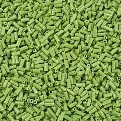 不透明色ガラスラッパビーズ  丸い穴  薄緑  3~8x2mm  穴：0.7mm  約450g /ポンド&nbsp;SEED-N005-001-B03