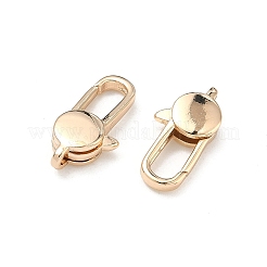 真鍮カニカン  長持ちメッキ  ラックめっき  フラットラウンド  ゴールドカラー  19.5x9x4.5mm  穴：1.5mm&nbsp;KK-G557-21G