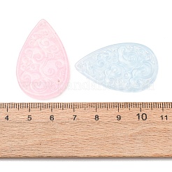 染色された天然水晶の彫刻ペンダント  ティアドロップチャーム  ミックスカラー  38.5~39x24x2.5mm  穴：1.2mm&nbsp;GG-CBA0022-07