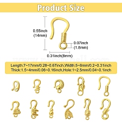 11個、11種類のスタイルの304ステンレススチールフック留め具  ゴールドカラー  7~17x5~
8x1.5~4mm  穴：1~2.5mm  1個/スタイル&nbsp;STAS-CJ0003-39G