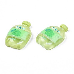 半透明の樹脂カボション  葡萄柄のボトル  薄緑  27x16.5x7mm&nbsp;LS-X-CRES-N024-76