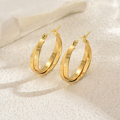 Minimalist Stainless Steel Cross Ring Hoop Earrings&nbsp;FU4136