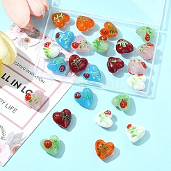 24Pcs 6 Colors Handmade Bumpy Millefiori Glass Beads&nbsp;LAMP-FS0001-39