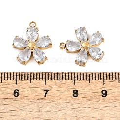 304 Stainless Steel Micro Pave Cubic Zirconia Pendants&nbsp;STAS-I352-07G-A01