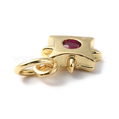 Rack Plating Brass Micro Pave Cubic Zirconia Charms&nbsp;KK-F852-02G
