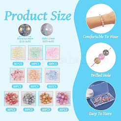 300Pcs 10 Style Baking Paint Transparent & Crackle Glass Beads&nbsp;DGLA-TA0001-03