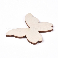 未完成のブランクウッドカボション  レーザーカットウッドシェイプ  蝶  湯通しアーモンド  40.5x49x2.5mm&nbsp;WOOD-WH0100-21A