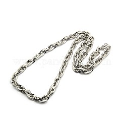 男性用ファッショナブルな304ステンレススチールロープチェーンネックレス  カニカン付き  ミックスカラー  22インチ〜24インチ（55.8~60.9cm）x8mm&nbsp;STAS-A028-N040