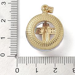 真鍮マイクロパヴェキュービックジルコニアとガラスペンダント  長持ちメッキ  クロス  ライラック  25x20x10mm  穴：6x3mm&nbsp;KK-Q815-01G-02