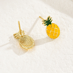 Brass Pineapple Stud Earrings&nbsp;IH2278