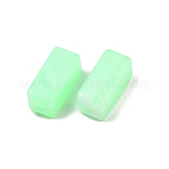 不透明なアクリルビーズ  天然石風  長方形  ツートン  ミディアムスプリンググリーン  13.5x5.5x5.5~6mm  穴：1.6mm  約952~1150個/500g&nbsp;MACR-C037-02C