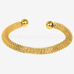 304 Stainless Steel Coil Cuff Bangles for Women&nbsp;BX6193-2