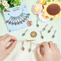 18Pcs 6 Colors Hamsa Hand Alloy Locking Stitch Marker&nbsp;HJEW-AB00618