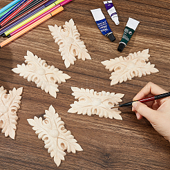 Rubber Wood Carved Onlay Applique&nbsp;AJEW-WH0794-72