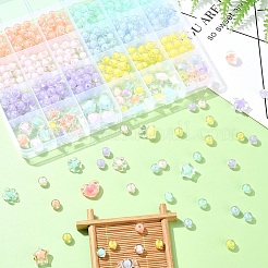 496Pcs 12 Styles Transparent Acrylic Beads&nbsp;OACR-YW0002-01