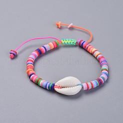 Handmade Polymer Clay Heishi Beads Kids Braided Bracelets&nbsp;BJEW-JB04317