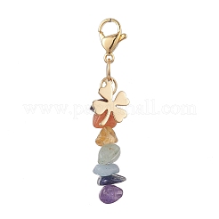 7 Chakra Natural Mixed Gemstone Chip Pendant Decorations&nbsp;HJEW-JM01023