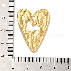 304ステンレスペンダント  テクスチャードハートチャーム  ゴールドカラー  33.5x24.5x1.8mm  穴：2.3mm&nbsp;LS-STAS-Q309-08G