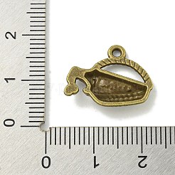 合金のチベット風チャーム  鉛フリー＆カドミウムフリー  バスケット  アンティークブロンズ  15x19x3.3mm  穴：1.6mm  約869個/1000g&nbsp;TIBE-I026-6025A-AB