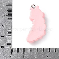 樹脂チャーム  キャタピラ  プラチナトーンのアイアンループ付き  ピンク  33x22.5x9.5mm  穴：2mm&nbsp;FIND-A047-01P-03