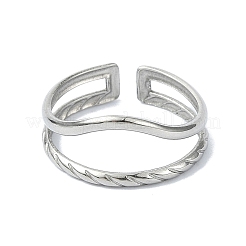304ステンレススチールカフリング  ステンレス鋼色  調整可能  10mm&nbsp;RJEW-M019-48P