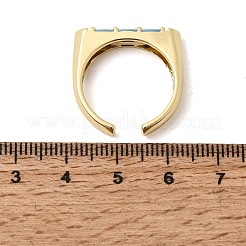 女性用真鍮マイクロパヴェキュービックジルコニアカフオープンリング  長持ちメッキ  ラックめっき  18KGP本金メッキ  ミックスカラー  18mm&nbsp;RJEW-L343-02G