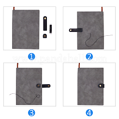 レザーバッグバックル  財布ハスプクラスプ  スナップボタン付き  DIYバッグアクセサリー用  ブラック  75.5x20x5.5mm  21.5x20.5x4.5mm&nbsp;FIND-WH0051-83