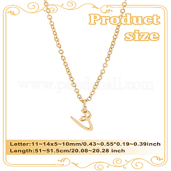 1pc 304 Stainless Steel Letter Pendant Necklaces&nbsp;NJEW-LP0001-39V-G