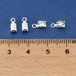 真鍮製ダルマチープ  長方形  鉛フリー＆カドミウムフリー＆ニッケルフリー  銀  8x3.5mm  穴：1.4mm  内径：2mm&nbsp;LS-KK-H258-18S