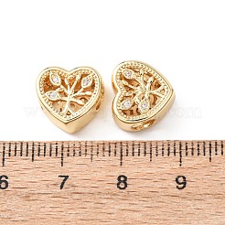 Brass Micro Pave Clear Cubic Zirconia European Beads&nbsp;KK-G551-02G