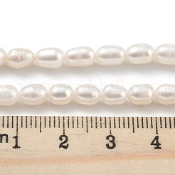天然養殖淡水パールビーズ連売り  ライス  グレード4 A  雪  4~4.5mm  穴：0.6mm  約26~29個/連  6.69''（17センチメートル）&nbsp;PEAR-P062-05C