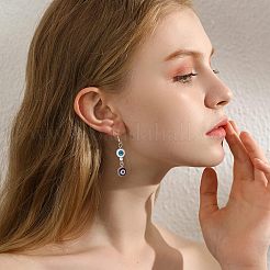 合金エナメルビーズ  ナザールボンジュウ付きフラットラウンド  ミックスカラー  10x5mm  穴：1.2mm  4色  16個/カラー  64個/箱&nbsp;ENAM-NB0001-37LG