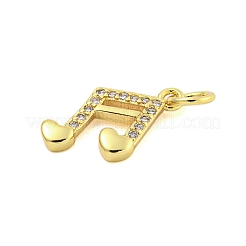 Brass Micro Pave Clear Cubic Zirconia Charms&nbsp;KK-U021-09G